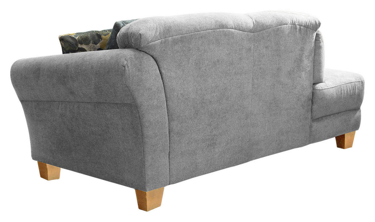 RÉCAMIERE in Flachgewebe Silberfarben  - Silberfarben/Naturfarben, KONVENTIONELL, Holz/Textil (194/84/91cm) - Sit & More
