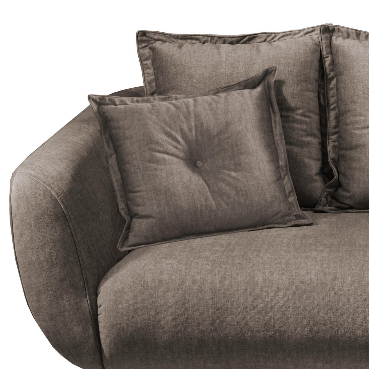 2,5-SITZER in Velours Braun  - Schwarz/Braun, Modern, Holz/Textil (196/94/103cm) - Livetastic