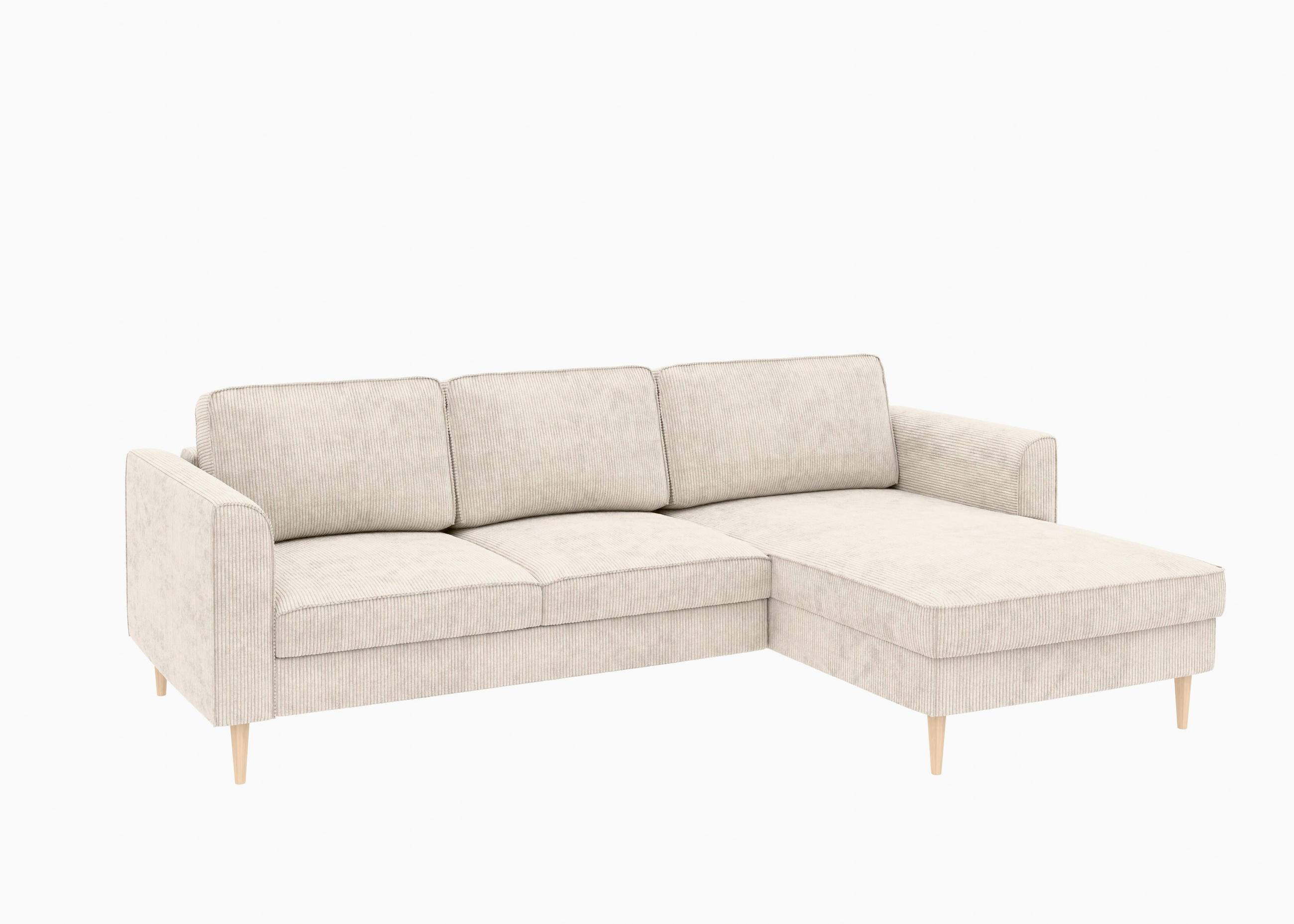 Trendmanufaktur Eckschlafsofa Creme 232x161 cm