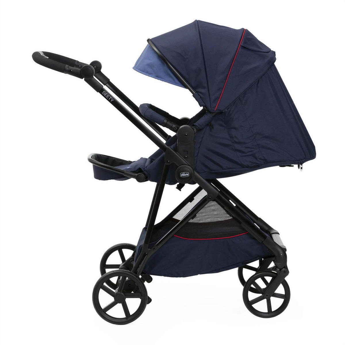 BUGGY SEETY  - Blau/Schwarz, Basics, Textil/Metall (55/73/99-110cm) - Chicco
