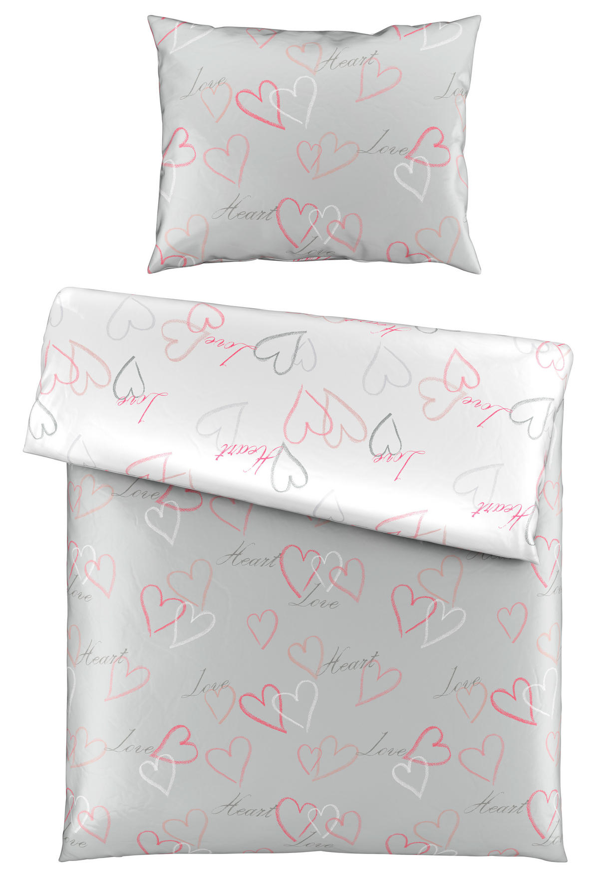 OBOJSTRANNÁ POSTEĽNÁ BIELIZEŇ, satén, sivá, 140/200 cm - sivá, Trend, textil (140/200cm) - Esposa