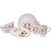 Serviciu De Cafea Xmassale 6 piese  - alb/roșu, Basics, ceramică - X-Mas