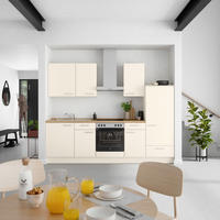 KÜCHENBLOCK Touch 270 cm  in Eichefarben, Magnolie  - Edelstahlfarben/Eichefarben, MODERN, Holzwerkstoff/Metall (270cm) - Nobilia