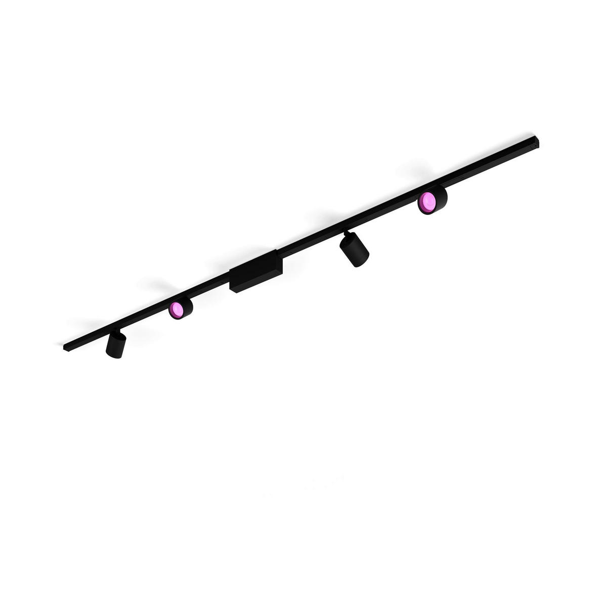 SCHIENENSYSTEM Perifo 221,5/12,8/2,6 cm   - Schwarz, Basics, Metall (221,5/12,8/2,6cm) - Philips HUE