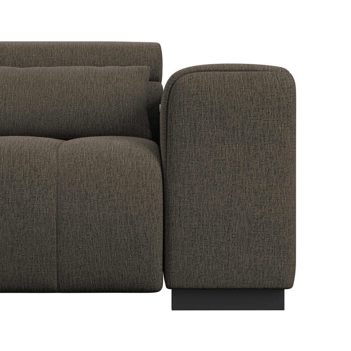 ECKSOFA MATERA Dunkelbraun Chenille, Struktur Nierenkissen, Kopfteilverstellung, Sitzvorzug  - Dunkelbraun/Schwarz, Trend, Holz/Textil (226/311cm) - MID.YOU