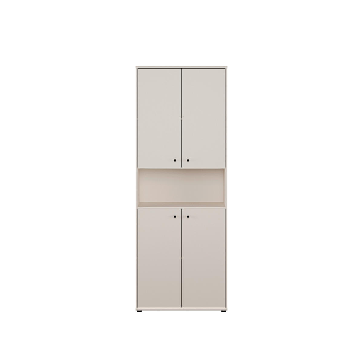 DREHTÜRENSCHRANK 73,7/197,5/34,8 cm,  in Sandfarben, 4 Tür(en)  - Sandfarben/Schwarz, Design, Holzwerkstoff/Kunststoff (73,7/197,5/34,8cm)
