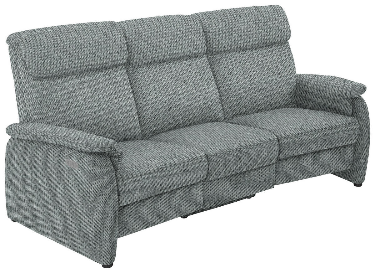 TRAPEZSOFA in Flachgewebe Grau  - Schwarz/Grau, Konventionell, Textil/Metall (219/107/97cm) - Pure Home Comfort
