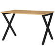 SCHREIBTISCH 120/80/75 cm Schwarz, Eichefarben, Hellbraun  - Hellbraun/Eichefarben, MODERN, Holzwerkstoff/Metall (120/80/75cm) - Novel