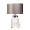 TISCHLEUCHTE - Klar/Grau, Design, Glas/Textil (41/64.3cm) - Elstead Lighting