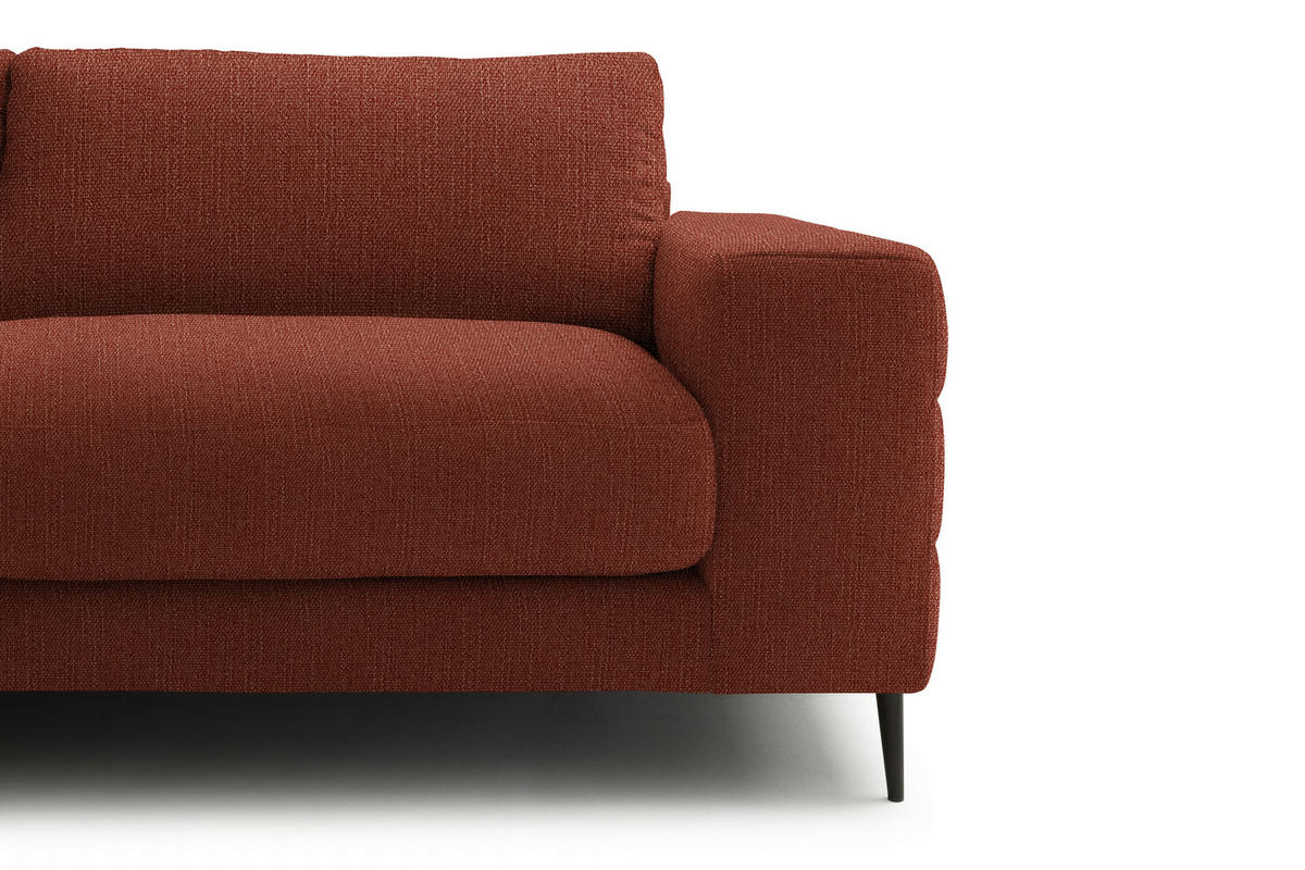 ECKSOFA in Flachgewebe Rostfarben  177/253 cm  - Rostfarben/Schwarz, Design, Textil/Metall (177/253cm) - Dieter Knoll