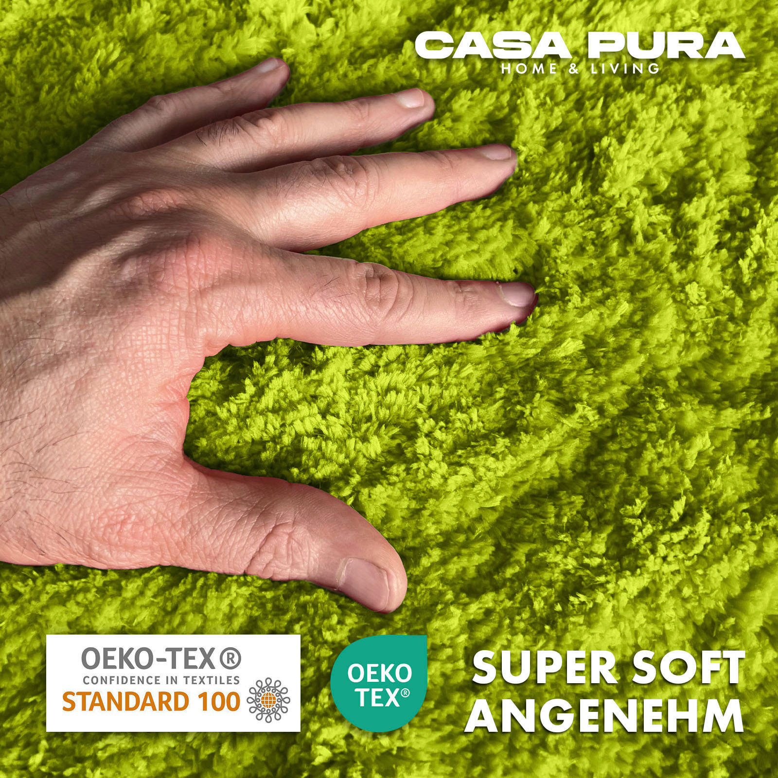 Thumbnail - Floordirekt Badematte Sky, Hellgrün, Textil, Uni, rechteckig, 80x150 cm, Oeko-Tex® Standard 100, für Fußbodenheizung gee...