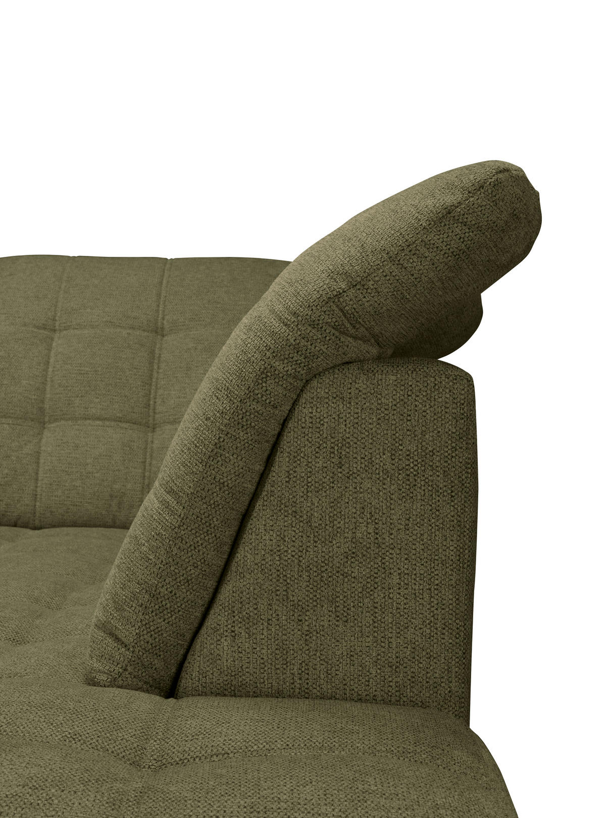 ECKSOFA Olivgrün Chenille  - Chromfarben/Olivgrün, KONVENTIONELL, Kunststoff/Textil (260/205cm) - Carryhome