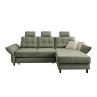 ECKSOFA in Chenille Dunkelgrün  - Dunkelgrün/Beige, Modern, Holz/Textil (250-280/176cm) - Livetastic