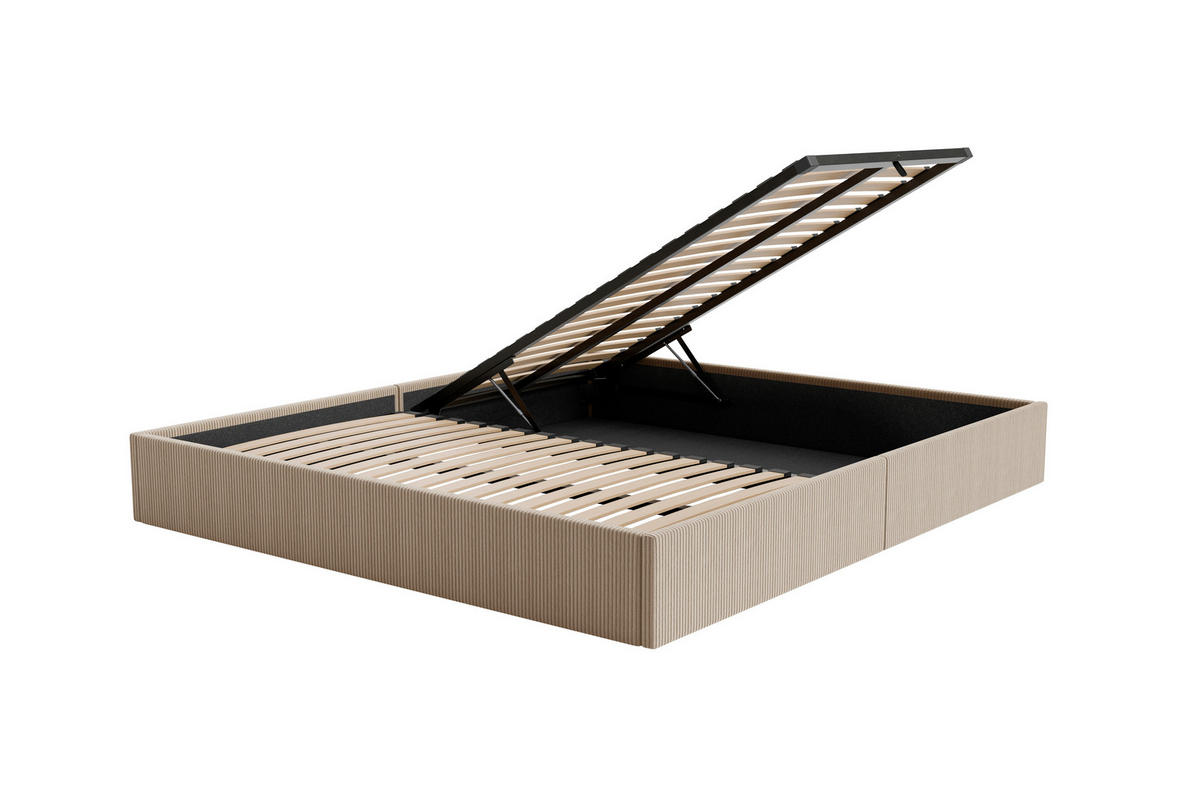 POLSTERBETT 240/200 cm,  in Cappuccino, Lattenrost, Bettkasten,  - Schwarz/Cappuccino, Design, Holz/Textil (240/200cm) - Boxxx