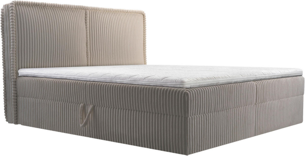 BOXBETT 180/200 cm  in Beigebraun  - Beigebraun/Schwarz, MODERN, Holz/Kunststoff (180/200cm) - MID.YOU