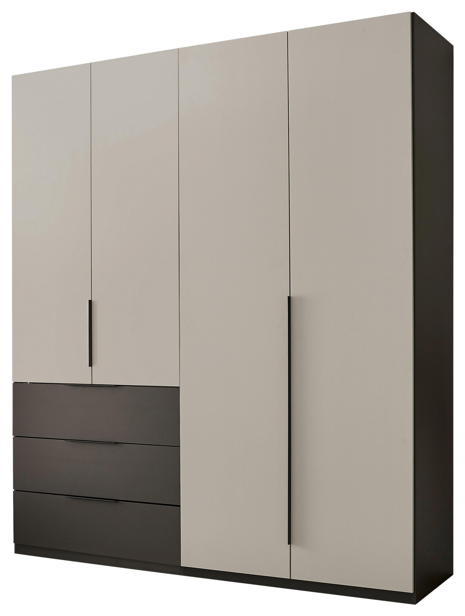 SKRIŇA S OTOČNÝMI DVERAMI, grafitová, svetlosivá, 200,5/225,5/60 cm - čierna/grafitová, Design, kompozitné drevo/plast (200,5/225,5/60cm) - Xora