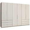 FALTTÜRENSCHRANK 300/216/58 cm 3-türig  - Chromfarben/Magnolie, Konventionell, Glas/Holzwerkstoff (300/216/58cm) - Venda