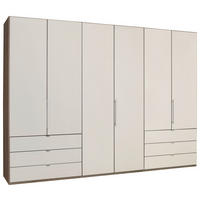 FALTTÜRENSCHRANK 300/216/58 cm 3-türig  - Chromfarben/Magnolie, Konventionell, Glas/Holzwerkstoff (300/216/58cm) - Venda