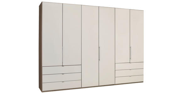 FALTTÜRENSCHRANK 300/216/58 cm 3-türig  - Chromfarben/Magnolie, KONVENTIONELL, Glas/Holzwerkstoff (300/216/58cm) - Venda