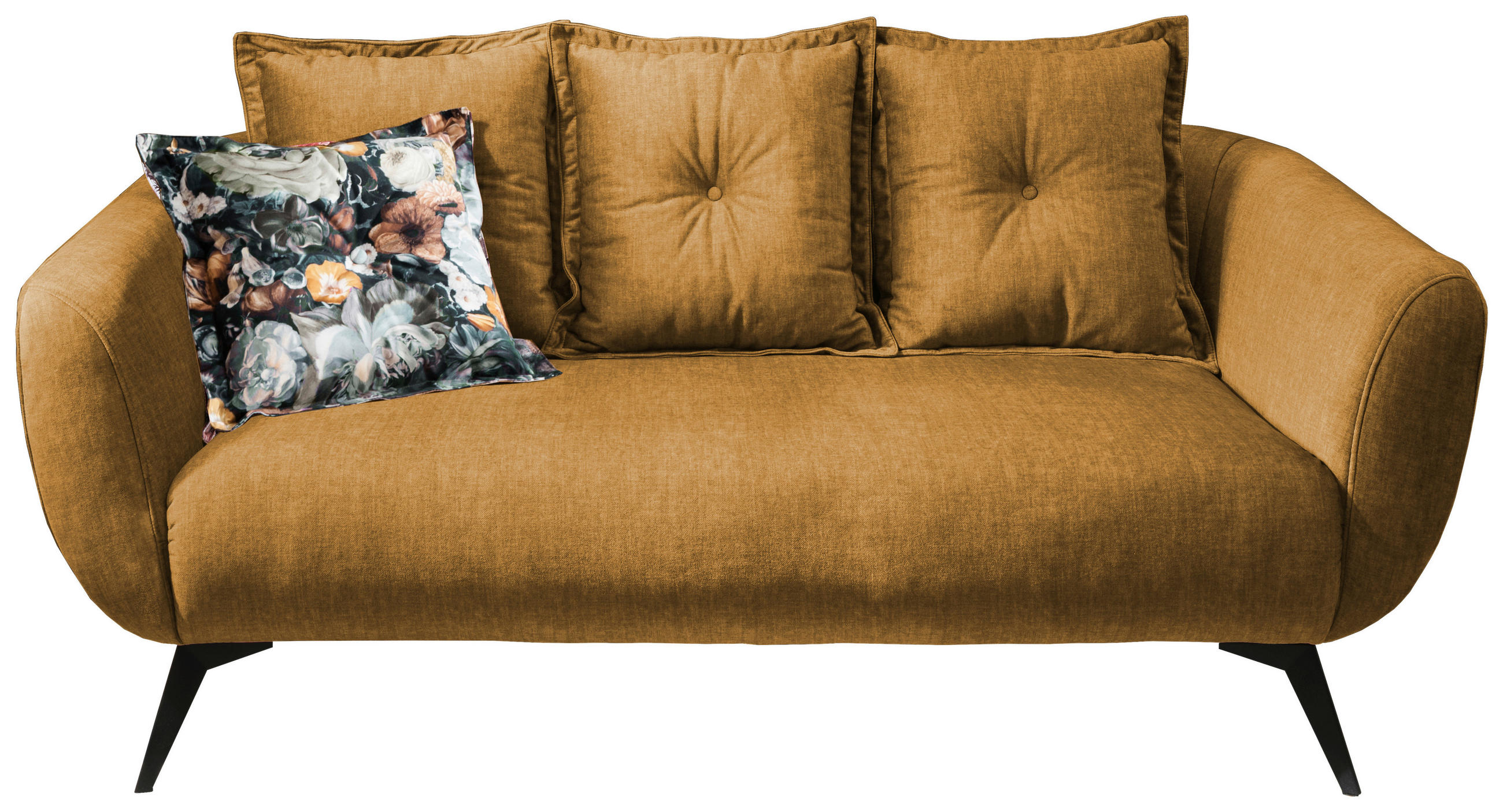 2,5-SITZER Velours Gelb, Multicolor  - Gelb/Multicolor, MODERN, Holz/Textil (196/94/103cm) - Livetastic