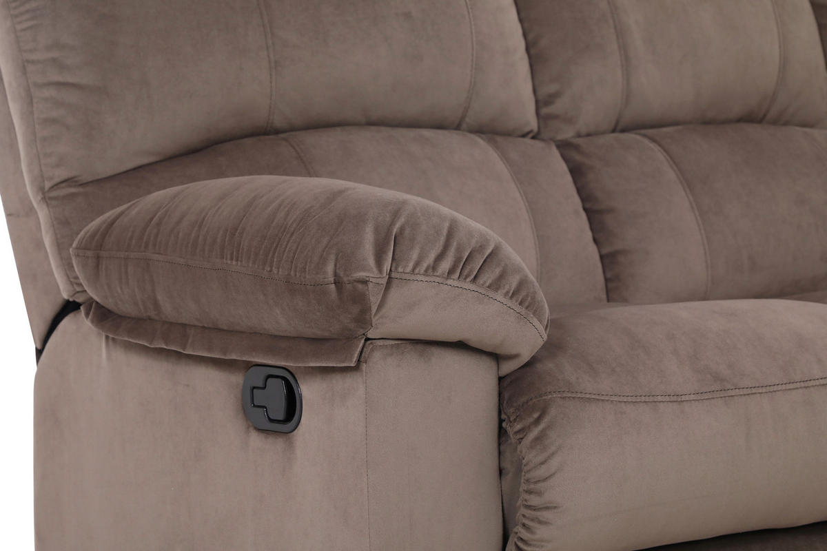 ECKSOFA Eckteil  Braun Samt  - Schwarz/Braun, KONVENTIONELL, Kunststoff/Textil (253/100/253cm) - P & B