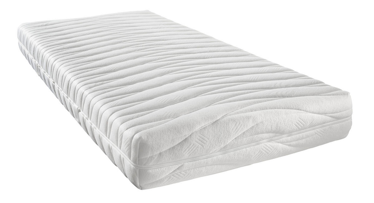 KALTSCHAUMMATRATZE 160/200 cm Höhe ca. 21 cm 7 -Zonen - Weiß, Basics, Textil (160/200cm) - Boxxx