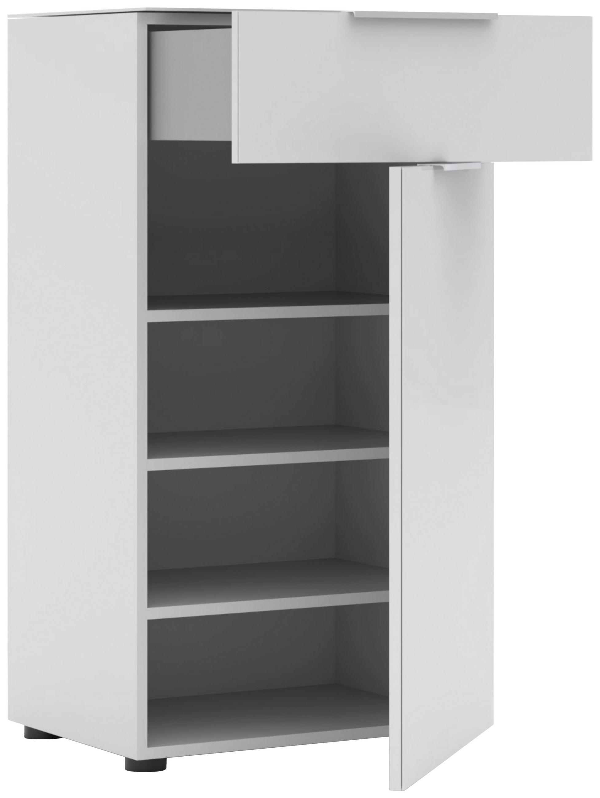 OMARA ZA ČEVLJE bela - barve kroma/bela, Moderno, kovina/leseni material (53/99/41cm) - Voleo