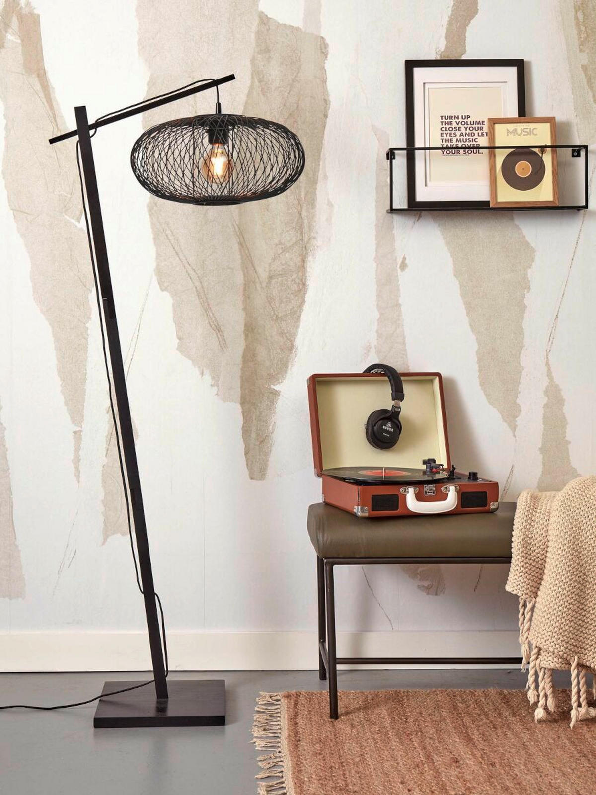 GOLVLAMPA GOOD&MOJO     - svart, Trend (150/40/62cm) - Good & Mojo
