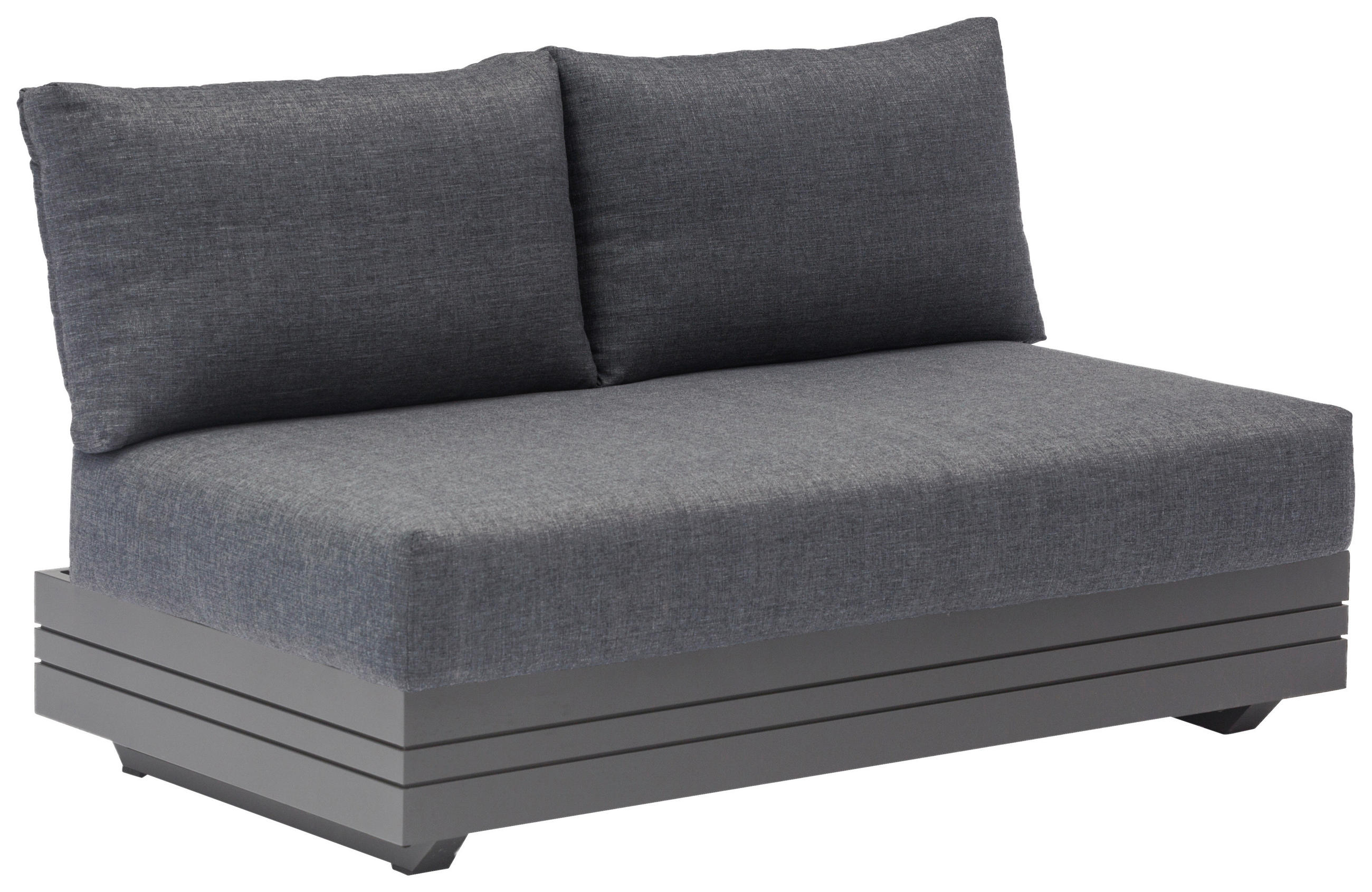 LOUNGESOFA 132/76/74/81 cm Aluminium  - Dunkelgrau/Graphitfarben, Design, Textil/Metall (132/76/74/81cm) - Zebra 