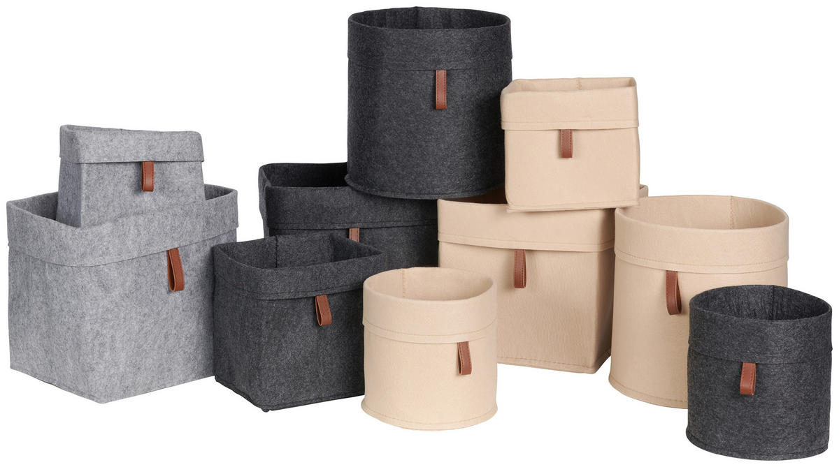REGALKORB  25/24 cm - Dunkelgrau/Braun, Trend, Textil (25/24cm) - Landscape