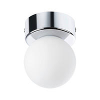 BADEZIMMER-DECKENLEUCHTE Gove 8,0/10,6 cm  - Chromfarben/Weiß, Basics, Glas/Metall (8,0/10,6cm) - Paulmann