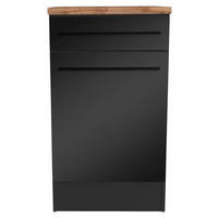 BÄNKSKÅP MED LÅDOR 50/90/60 cm  i svart  - svart/ekfärgad, Basics, trämaterial/plast (50/90/60cm) - MID.YOU