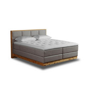 BOXSPRINGBETT 180/200 cm in Zirbelkieferfarben, Hellgrau - Zirbelkieferfarben/Hellgrau, KONVENTIONELL, Holz/Textil (180/200cm) - Linea Natura