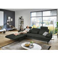 ECKSOFA in Echtleder Dunkelgrün  180/310 cm  - Dunkelgrün/Schwarz, Design, Leder/Metall (180/310cm) - Dieter Knoll