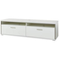 TV-ELEMENT Accra  in 184/51/52 cm  - Weiss Hochglanz/Weiss, Design, Holzwerkstoff/Metall (184/51/52cm) - Livetastic