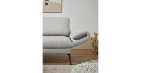 ECKSOFA  in Flachgewebe Silberfarben  175-224/255-365 cm  - Silberfarben/Schwarz, Design, Textil/Metall (175-224/255-365cm) - Dieter Knoll