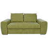 SCHLAFSOFA in Mikrofaser Grün  - Chromfarben/Grün, Design, Holz/Textil (199/92/97cm) - Hom`in