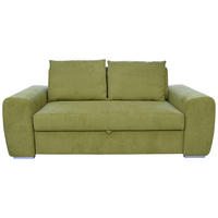 SCHLAFSOFA in Mikrofaser Grün  - Chromfarben/Grün, Design, Holz/Textil (199/92/97cm) - Hom`in