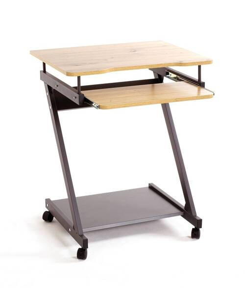 COMPUTERTISCH Anthrazit, Schwarz, Eichefarben  - Eichefarben/Anthrazit, Basics, Holzwerkstoff/Metall (60/49/76cm)