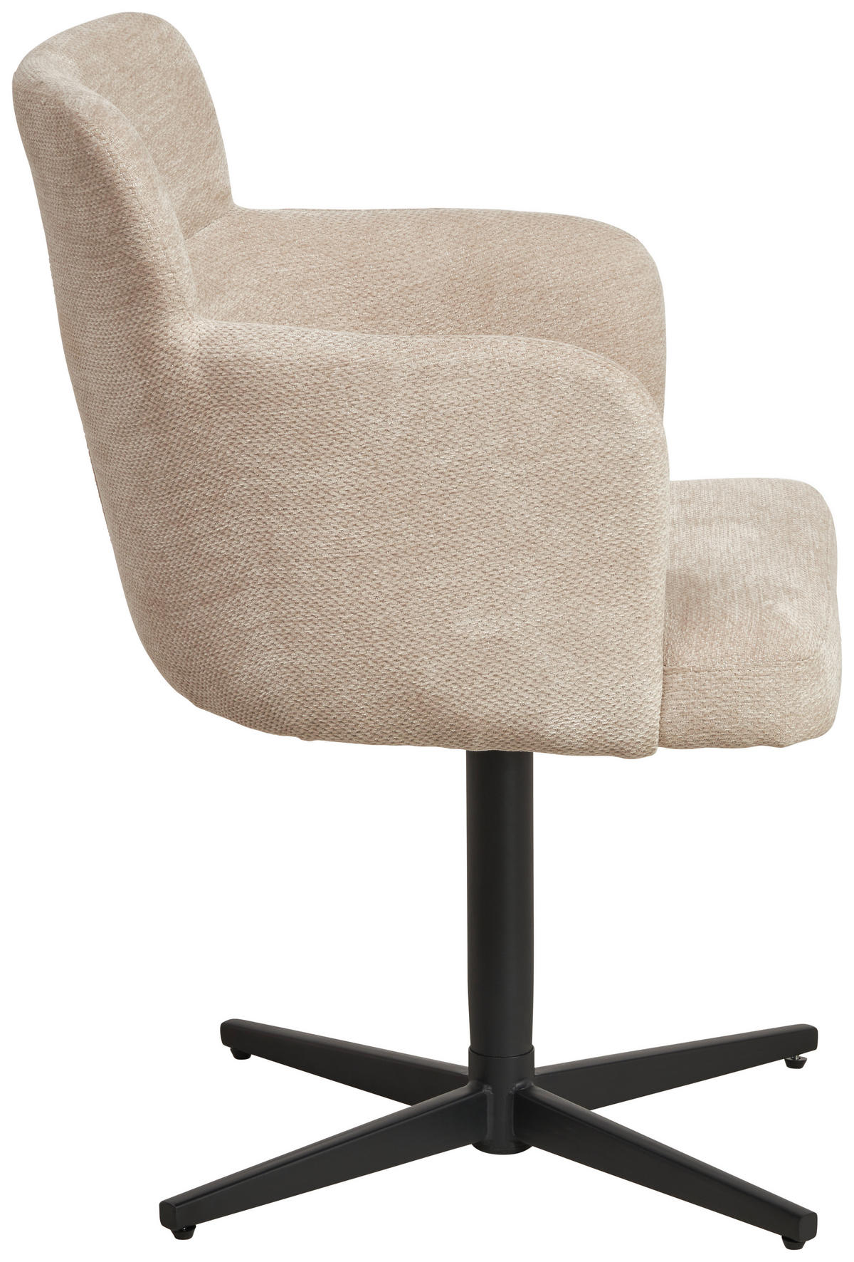 ARMLEHNSTUHL  in Eisen Webstoff  - Beige/Schwarz, KONVENTIONELL, Holz/Textil (58,5/85/63cm) - Livetastic