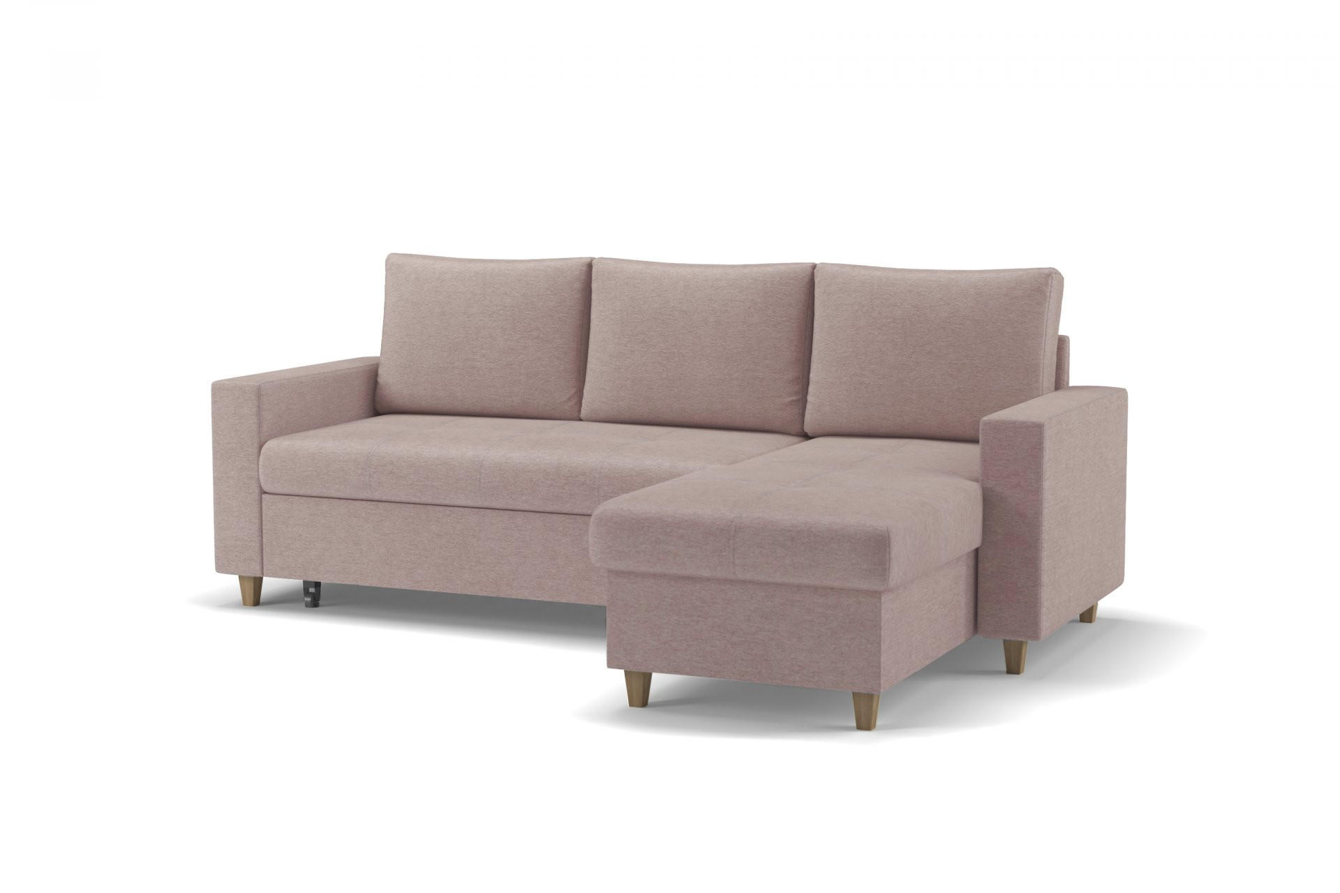 ECKSOFA Chenille Hellbraun  - Hellbraun/Buchefarben, Design, Holz/Holzwerkstoff (227/96cm) - MID.YOU