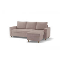 ECKSOFA Chenille Hellbraun  - Hellbraun/Buchefarben, Design, Holz/Holzwerkstoff (227/96cm) - MID.YOU