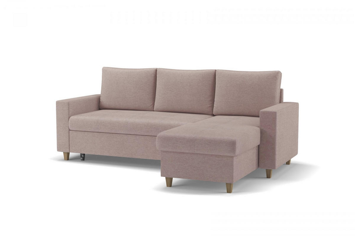 ECKSOFA Chenille Hellbraun  - Hellbraun/Buchefarben, Design, Holz/Holzwerkstoff (227/96cm) - MID.YOU