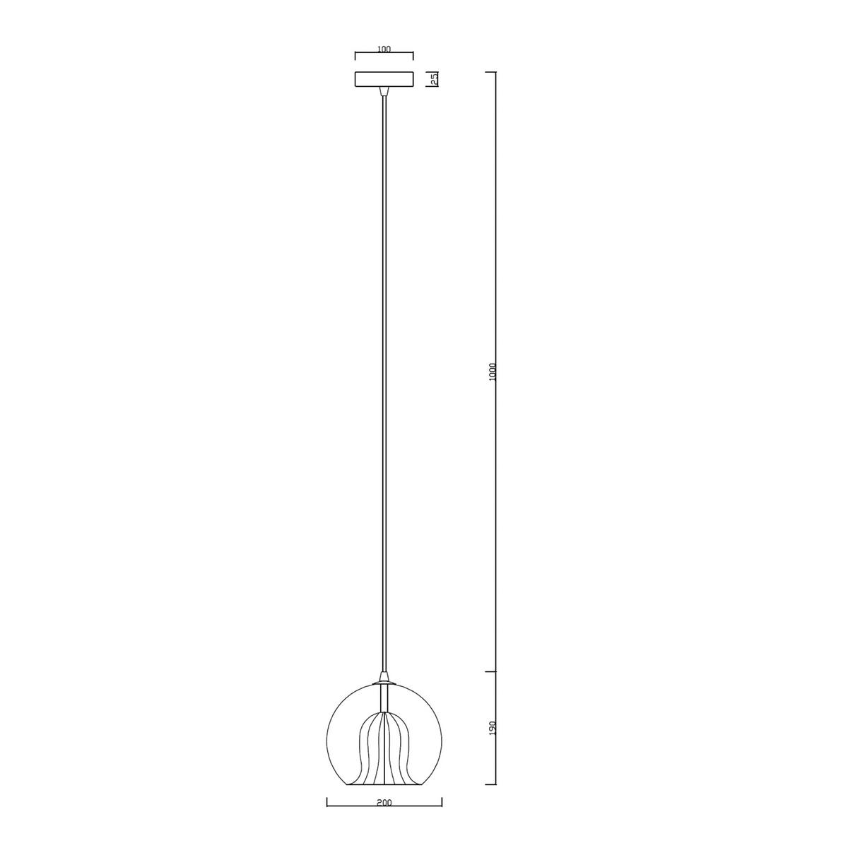 HÄNGELEUCHTE 20/119 cm    - Goldfarben, Konventionell, Glas (20/119cm)