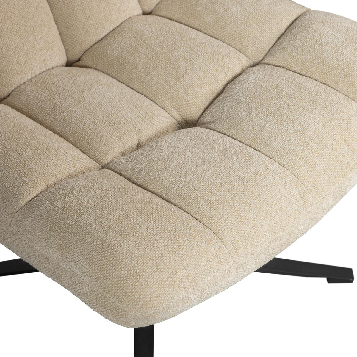 SESSEL in Bouclé Sandfarben  - Sandfarben/Schwarz, Design, Textil/Metall (70/101/85cm) - Livetastic