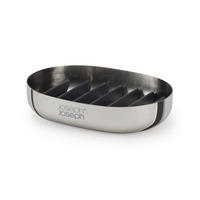 POSUDA ZA SAPUN  crna, boja nerđajućeg čelika  metal, plastika  - boja nerđajućeg čelika/crna, Konvencionalno, metal/plastika (11.5/2.5/8cm) - Joseph Joseph