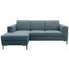 ECKSOFA in Webstoff Petrol  214/146 cm  - Petrol/Schwarz, Design, Textil/Metall (214/146cm) - LOOKS by W.Joop