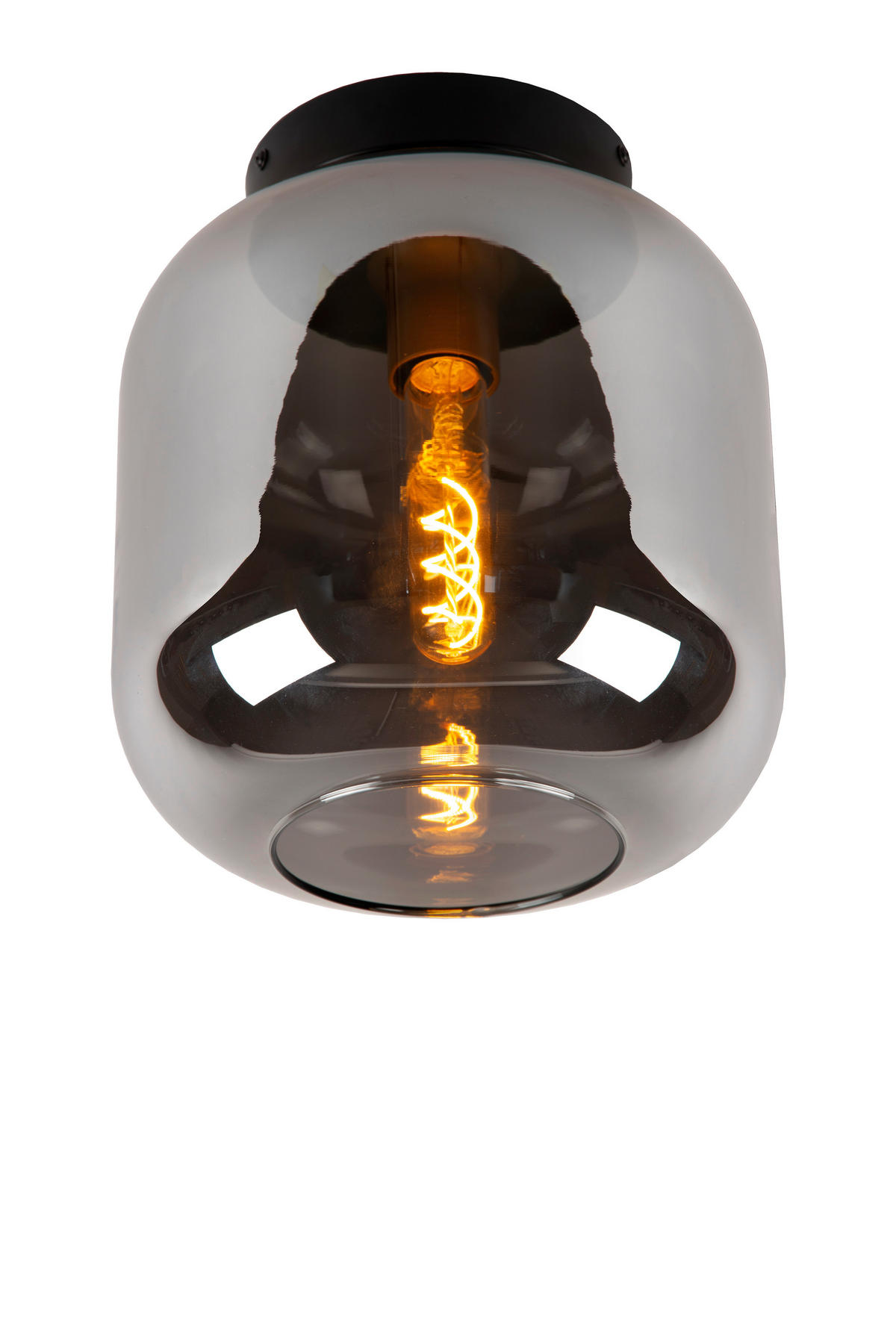 DECKENLEUCHTE Joanet 25/25/28.5 cm   - Hellgrau, Design, Glas (25/25/28.5cm) - Lucide