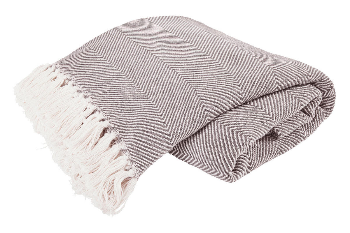 TAGESDECKE 220/250 cm  - Taupe, Basics, Textil (220/250cm)