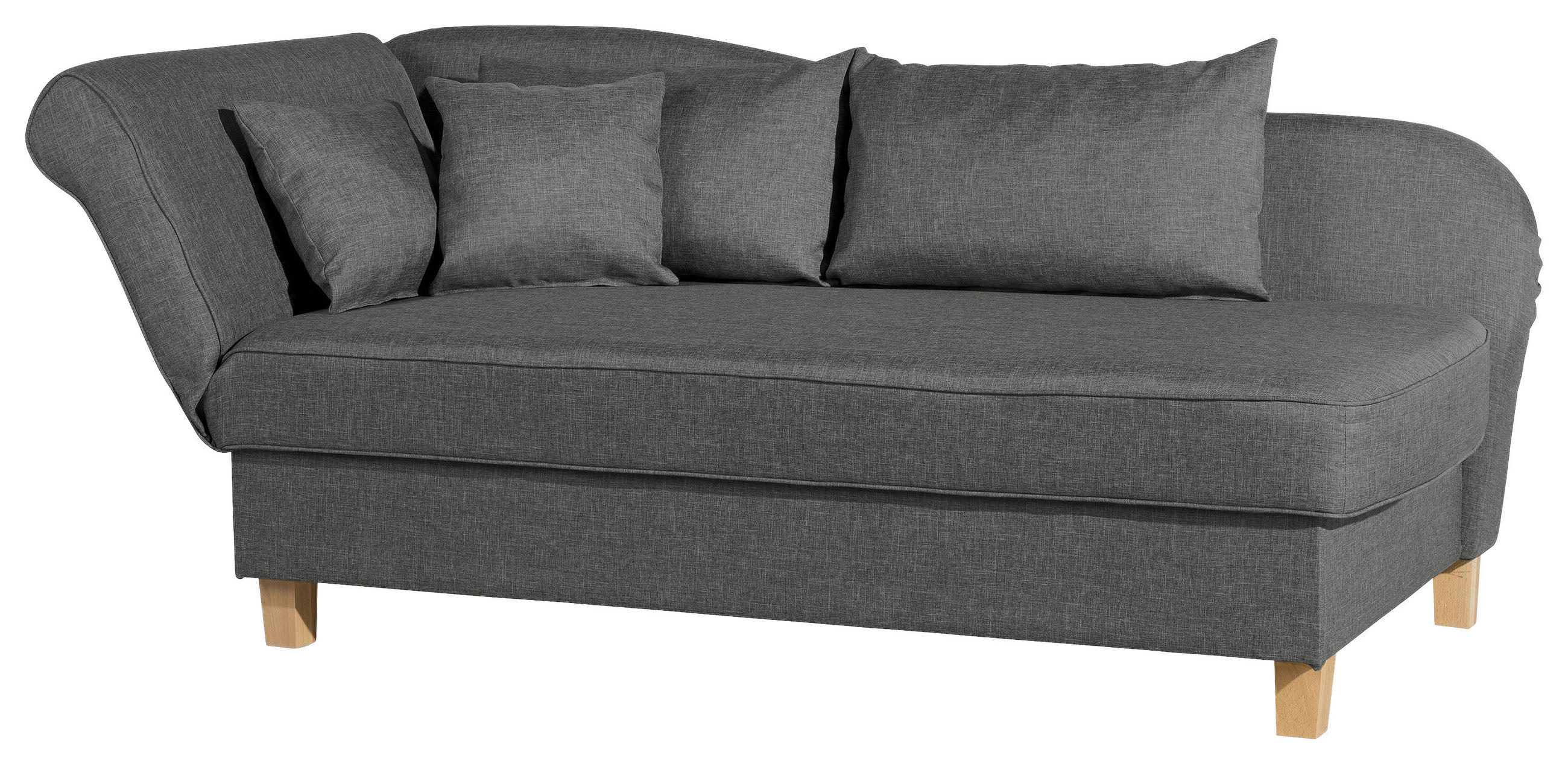 Thumbnail - Max Winzer Récamiere Selma, Anthrazit, Textil, Buche, Uni, Füllung: Schaumstoff, 190x82x88 cm, Goldenes M, Made in Europ...